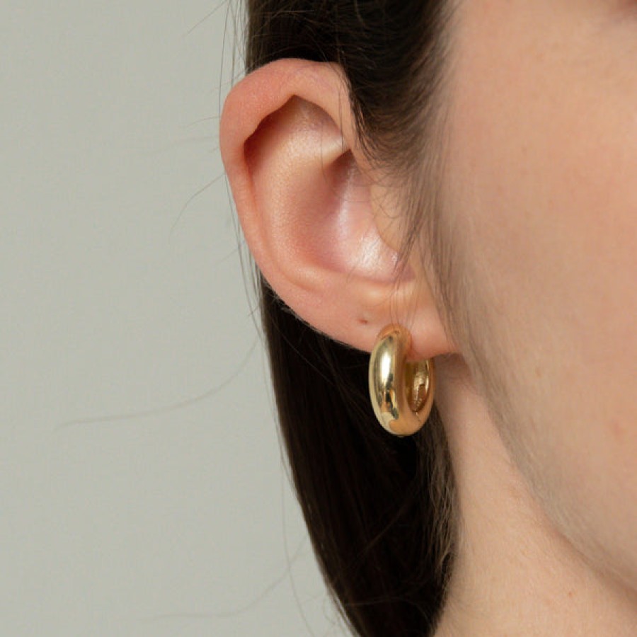 Women LLR Studios Jewelery | Chunky 18K Gold Plated Creoles