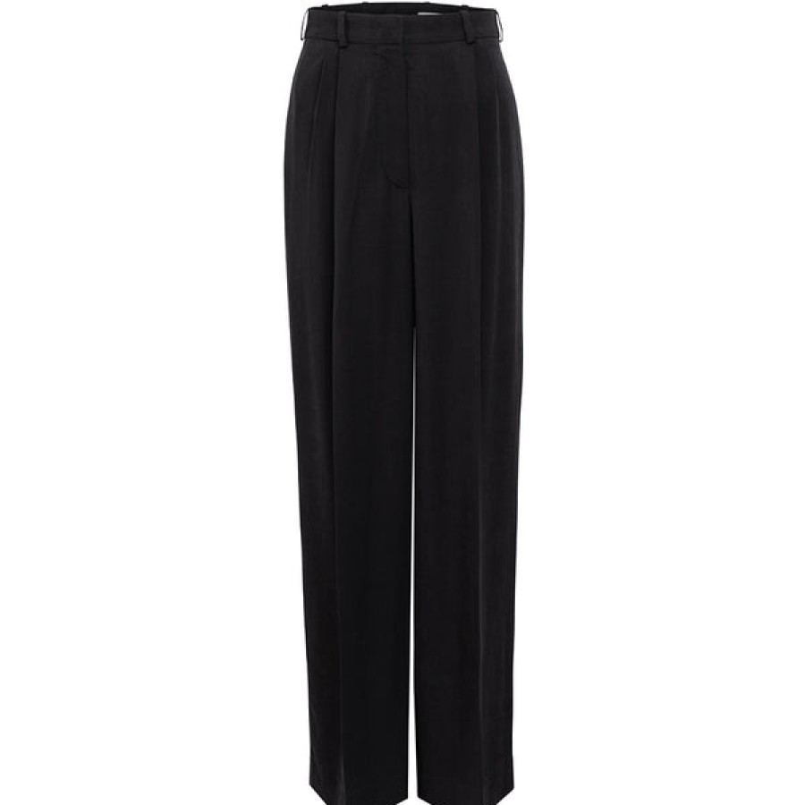 Women HELLO'BEN Jeans & Trousers | High Waisted Tencel Pants In Black