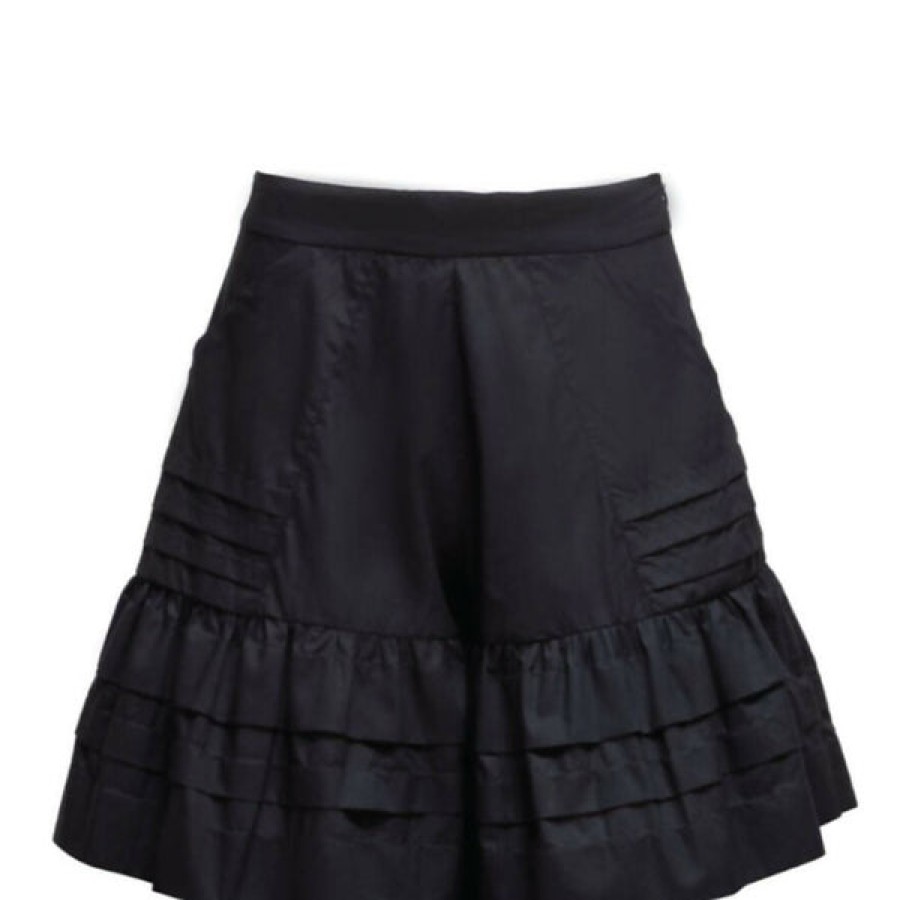 Women Helene Galwas Skirts | Black Short Ruffle Skirt