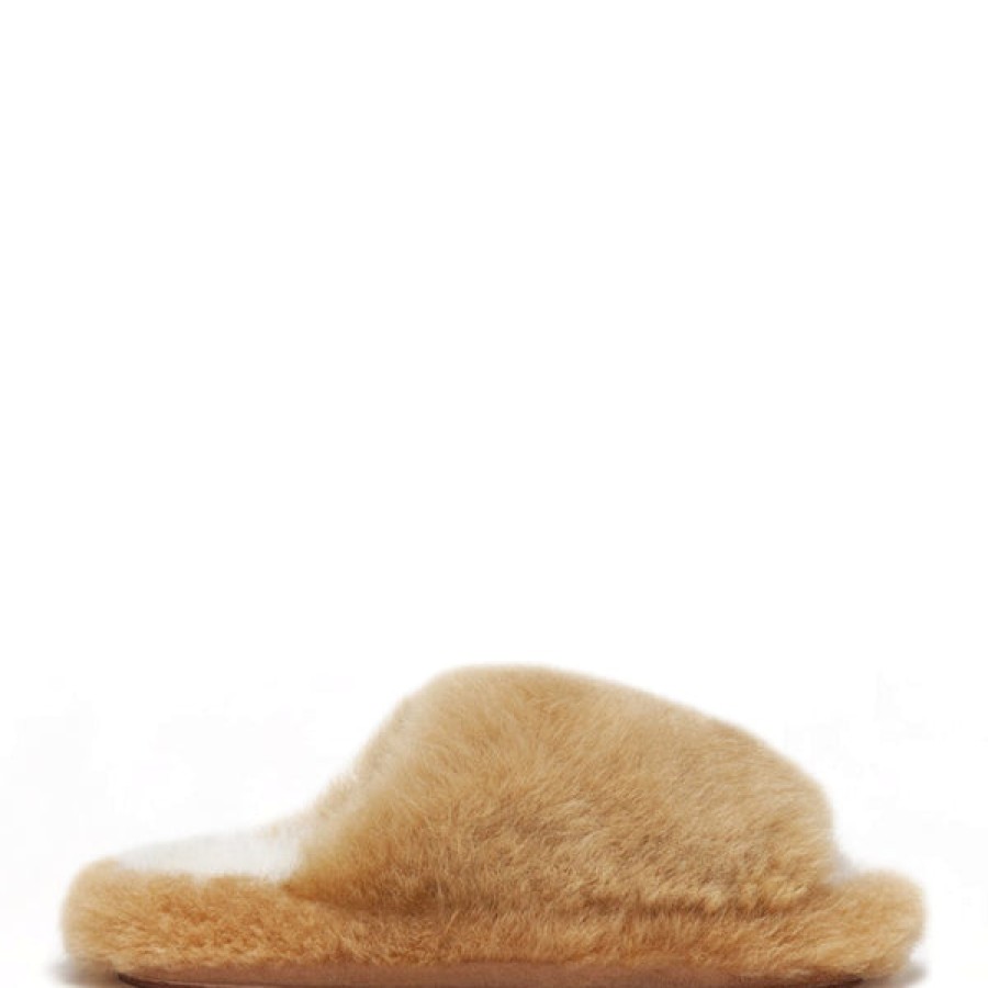 Men Baboosha Paris | Ethically And Cruelty Free Alpaca Fur Slippers In Ginger Honey