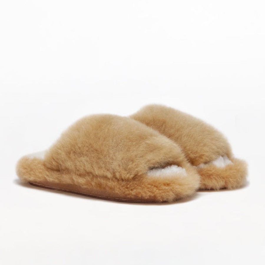 Men Baboosha Paris | Ethically And Cruelty Free Alpaca Fur Slippers In Ginger Honey