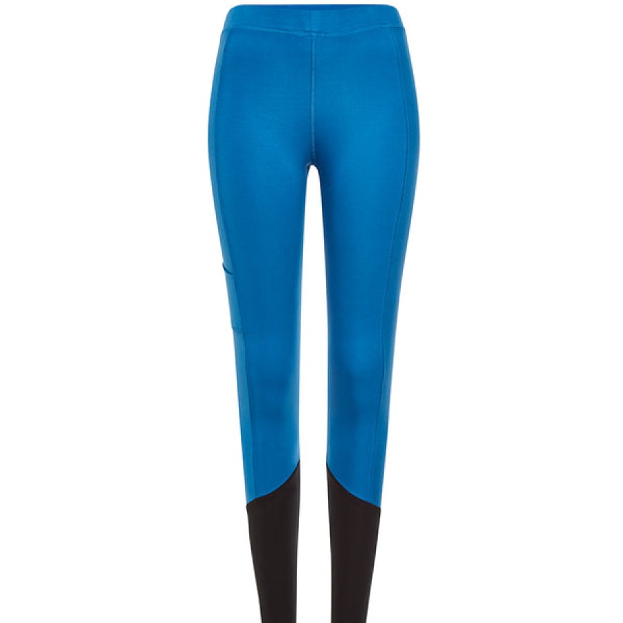 Women Wellicious Gymwear | Yoga Leggings With Blue/Black Color Blocking