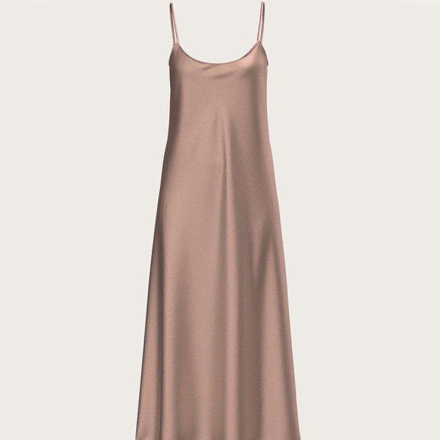 Women La Bande Berlin Dresses | Satin Silk Slip Dress In Blush