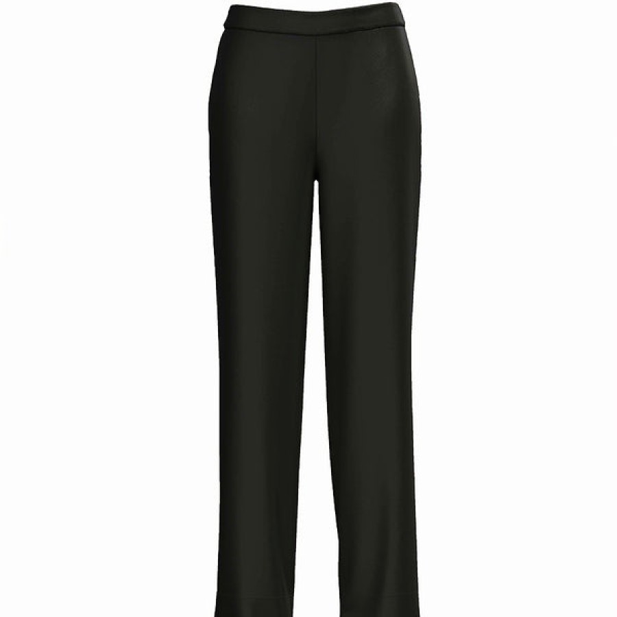 Women La Bande Berlin Jeans & Trousers | Slim Satin Silk Trouser In Black