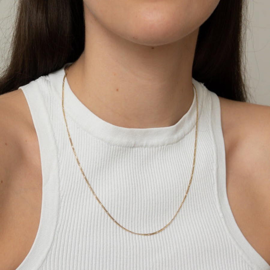 Women LLR Studios Jewelery | 18K Gold Plated Figaro Chain