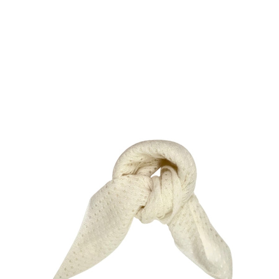 Women PETIT CALIN HAMBURG Accessories | Small Cashmere Cloth With Fine Hole Pattern In Ivory