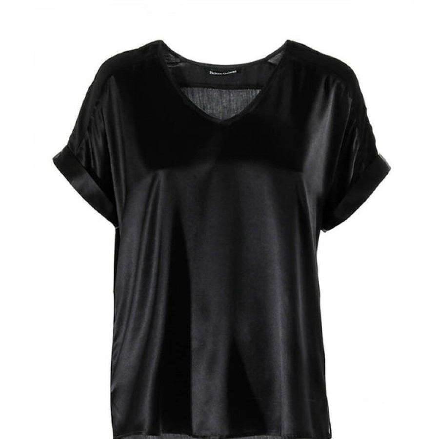 Women Helene Galwas Tops & Shirts | Black Silk Shirt