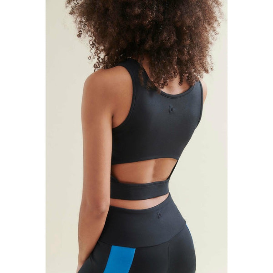 Women Wellicious Gymwear | 3/4 Cropped Active Top In Black