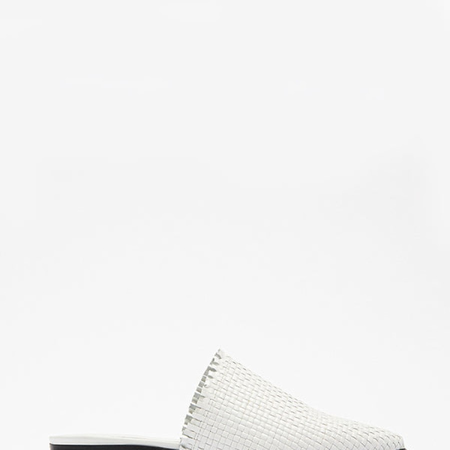 Women AMAATA Shoes | White Leather Slipper