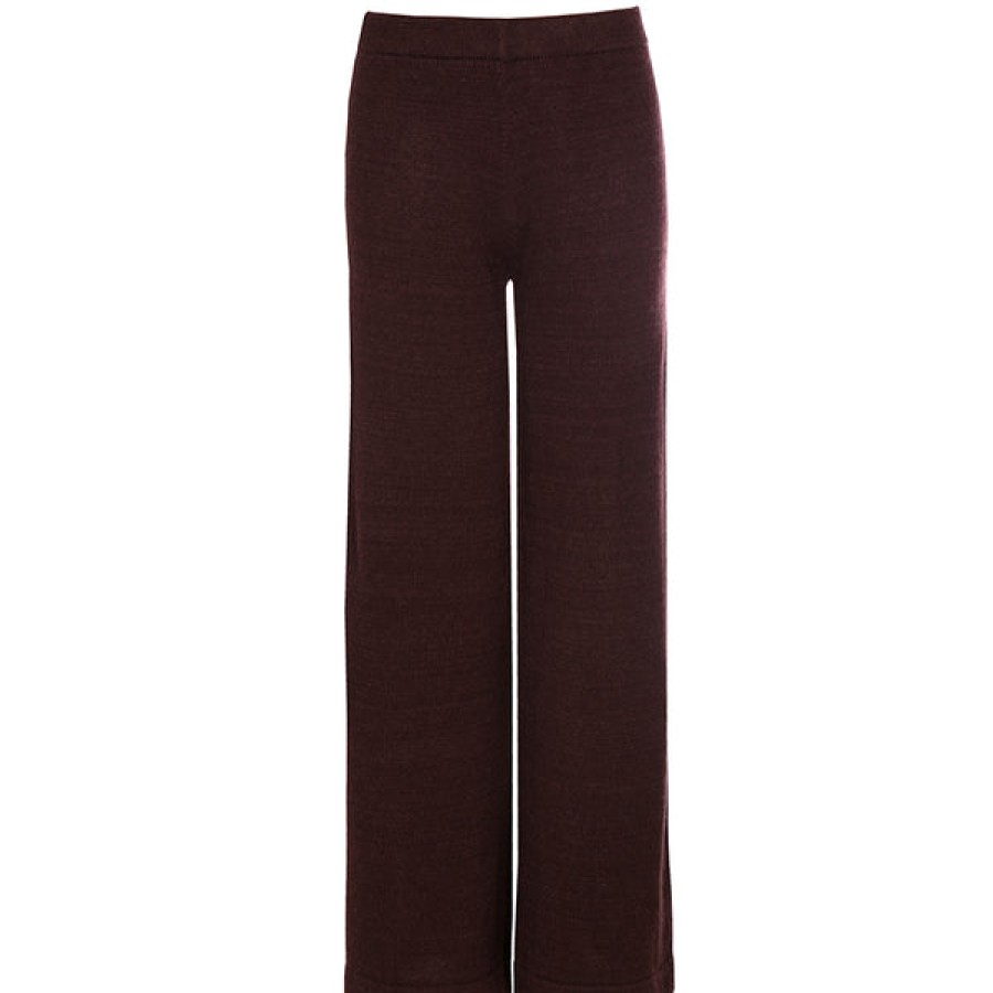 Women PETIT CALIN HAMBURG Knitwear & Cashmere | Wide Cashmere Pants In Red Brown