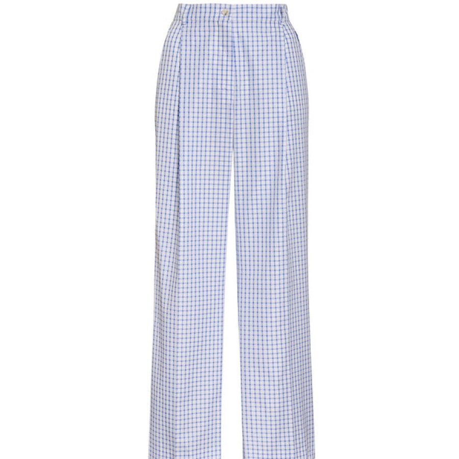 Women LESAYA Jeans & Trousers | Checked Cotton Trouser