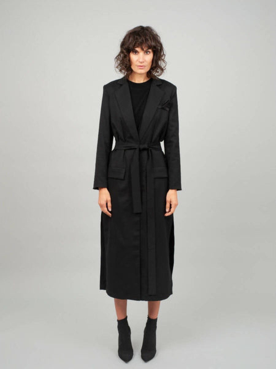 Women Helene Galwas Coats & Jackets | Grey Maxi-Coat