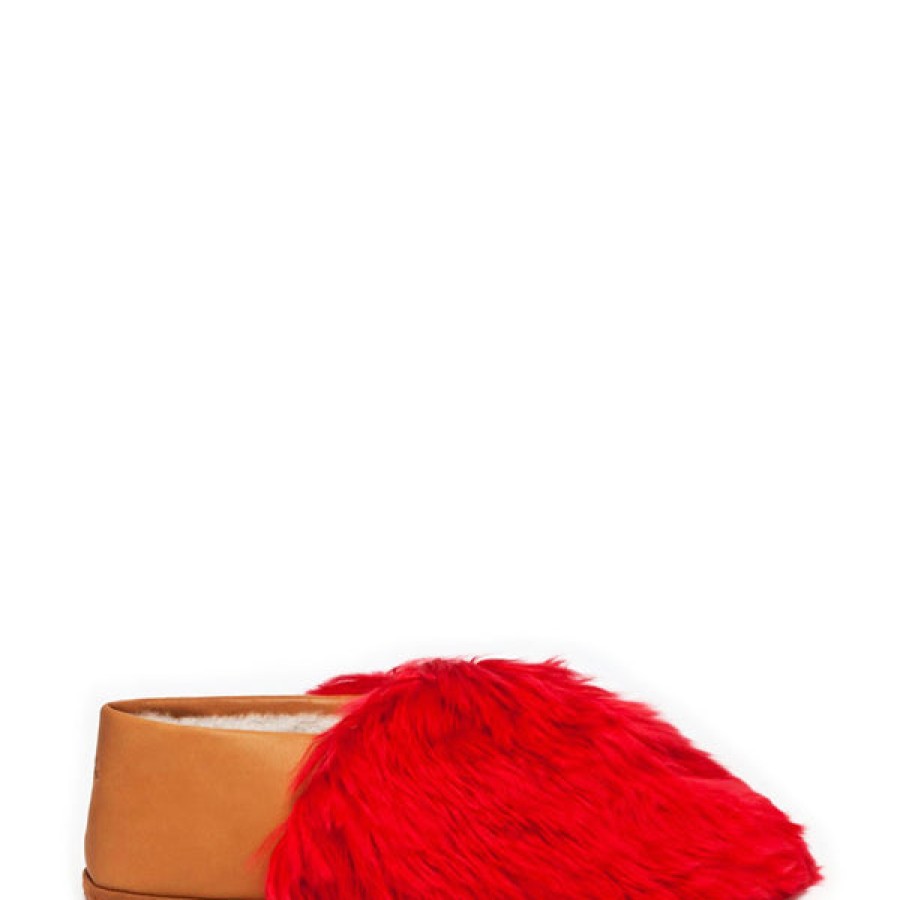 Men Baboosha Paris | Ethically And Cruelty Free Alpaca Slippers In Bright Red