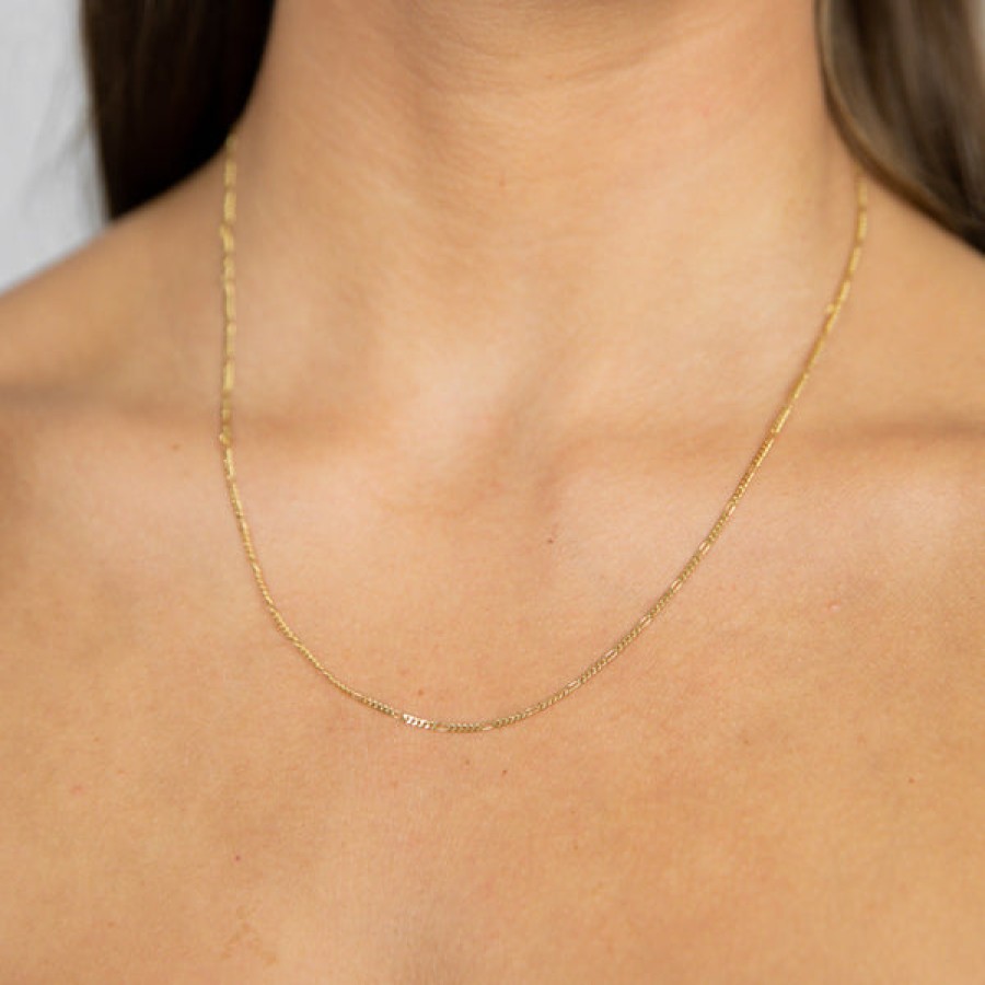 Women LLR Studios Jewelery | 14K Gold Figaro Chain