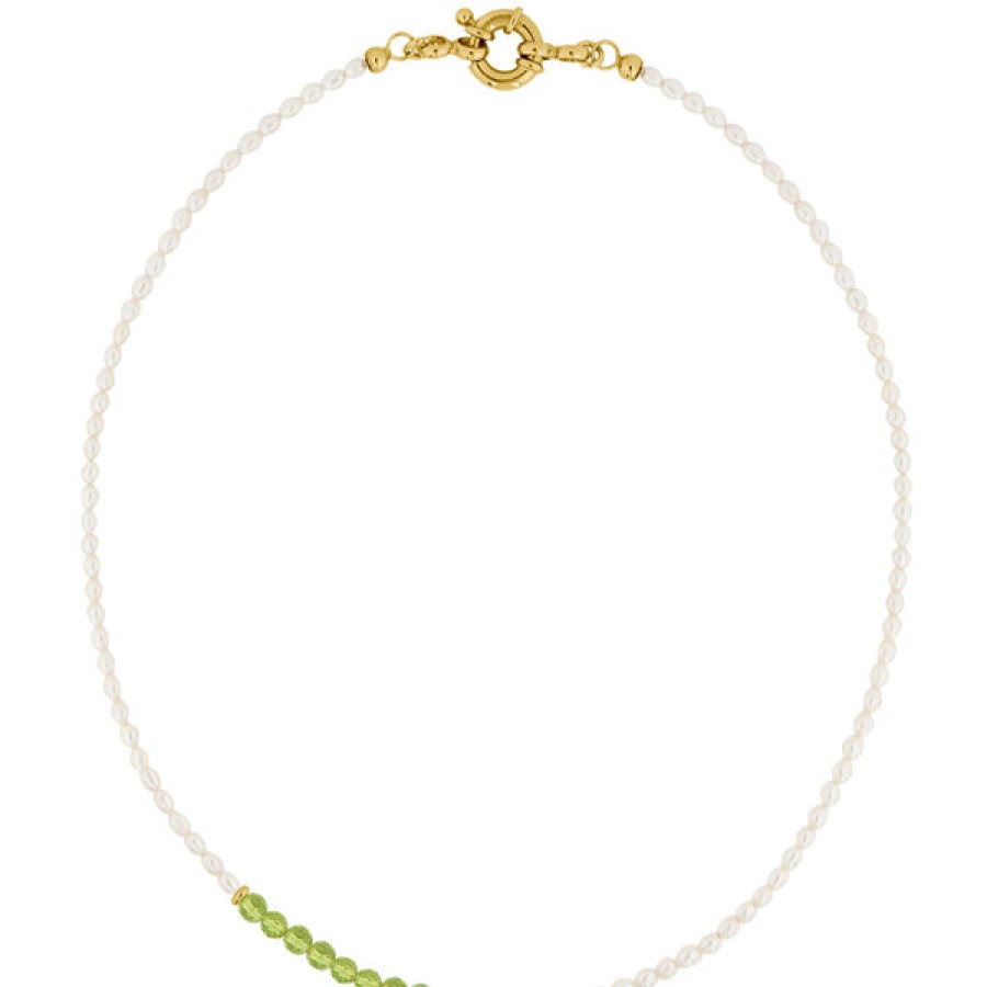 Women LLR Studios Jewelery | Pearl And Peridot Gemstone Chain