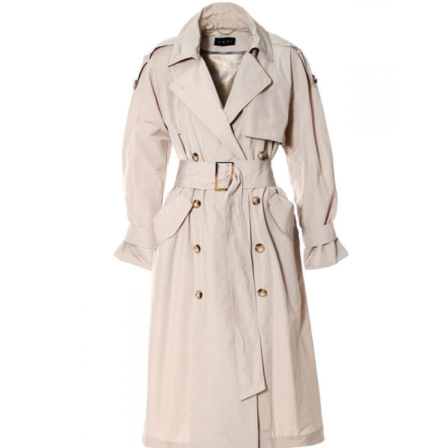 Women AGGI Coats & Jackets | Beige Trench Coat