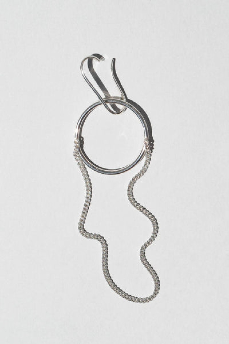 Women SASKIA DIEZ Jewelery | Chained Wire Bold Earring In Silver (1 Piece)