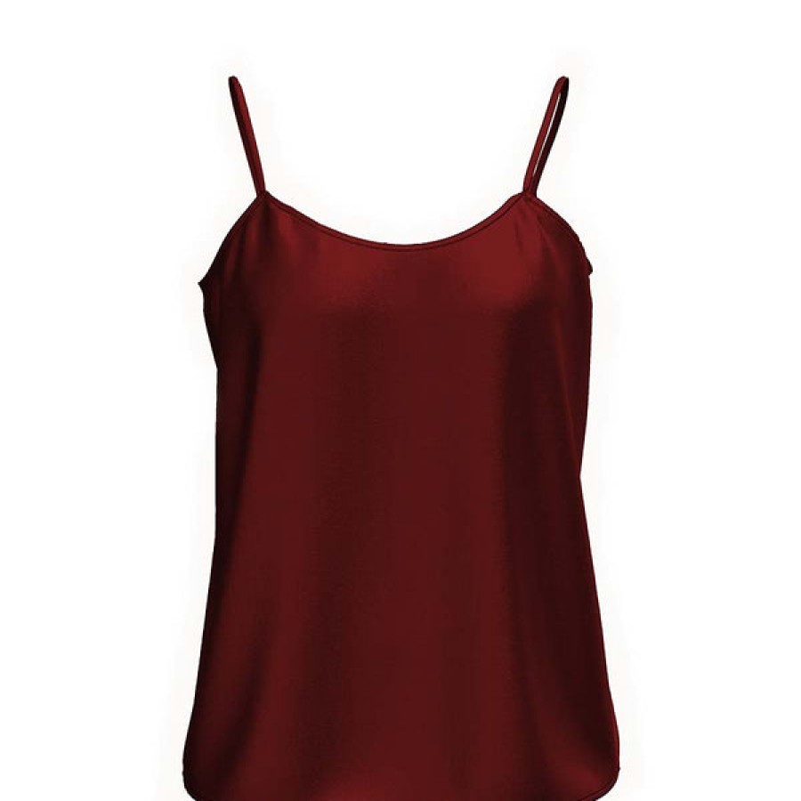 Women La Bande Berlin Tops & Shirts | Bordeaux Silk Satin Camisole