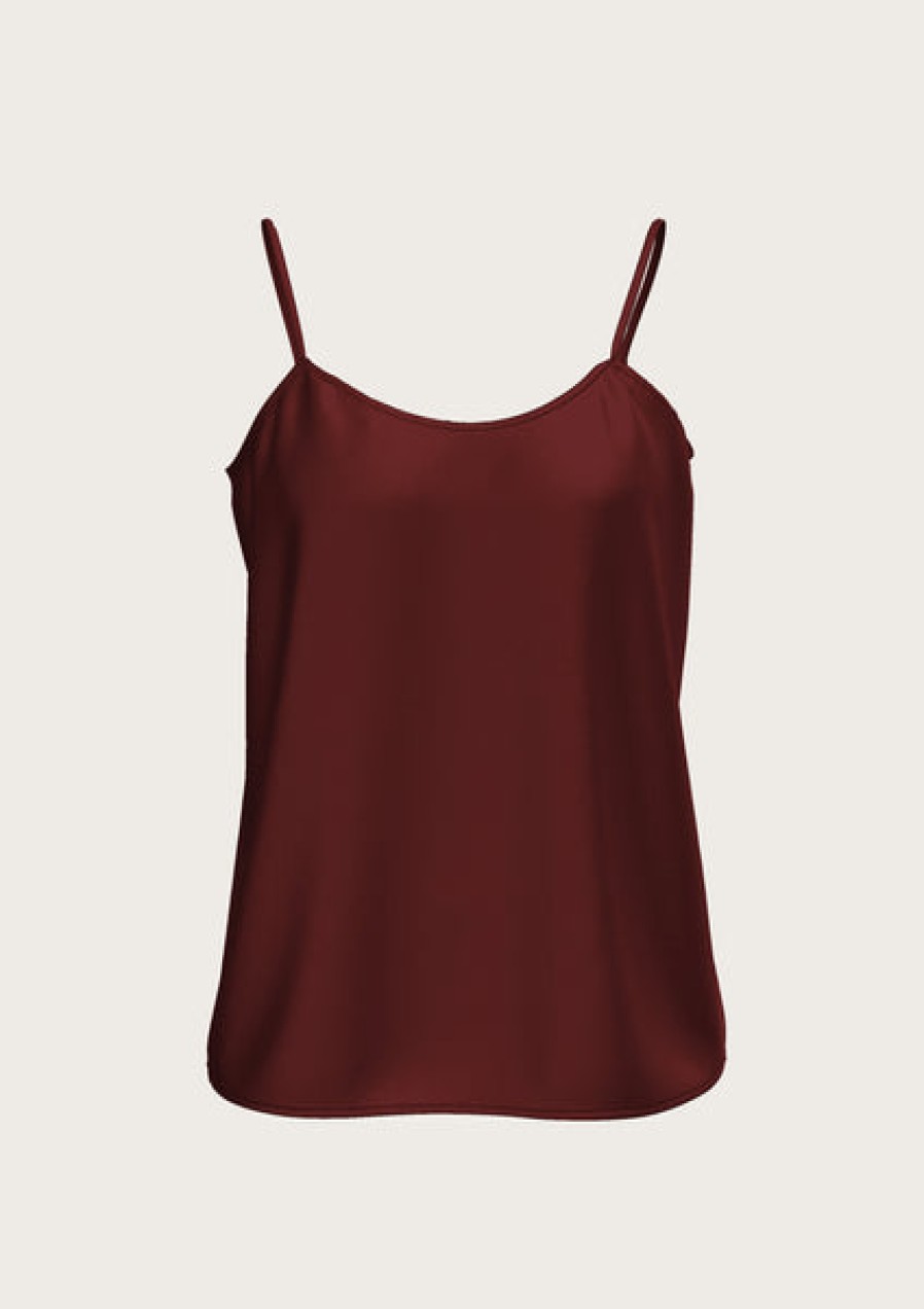 Women La Bande Berlin Tops & Shirts | Bordeaux Silk Satin Camisole