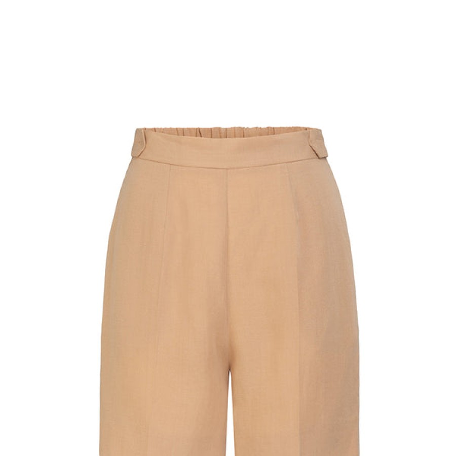 Women HELLOu2019BEN Jeans & Trousers | Waisted Tencel Shorts In Sand