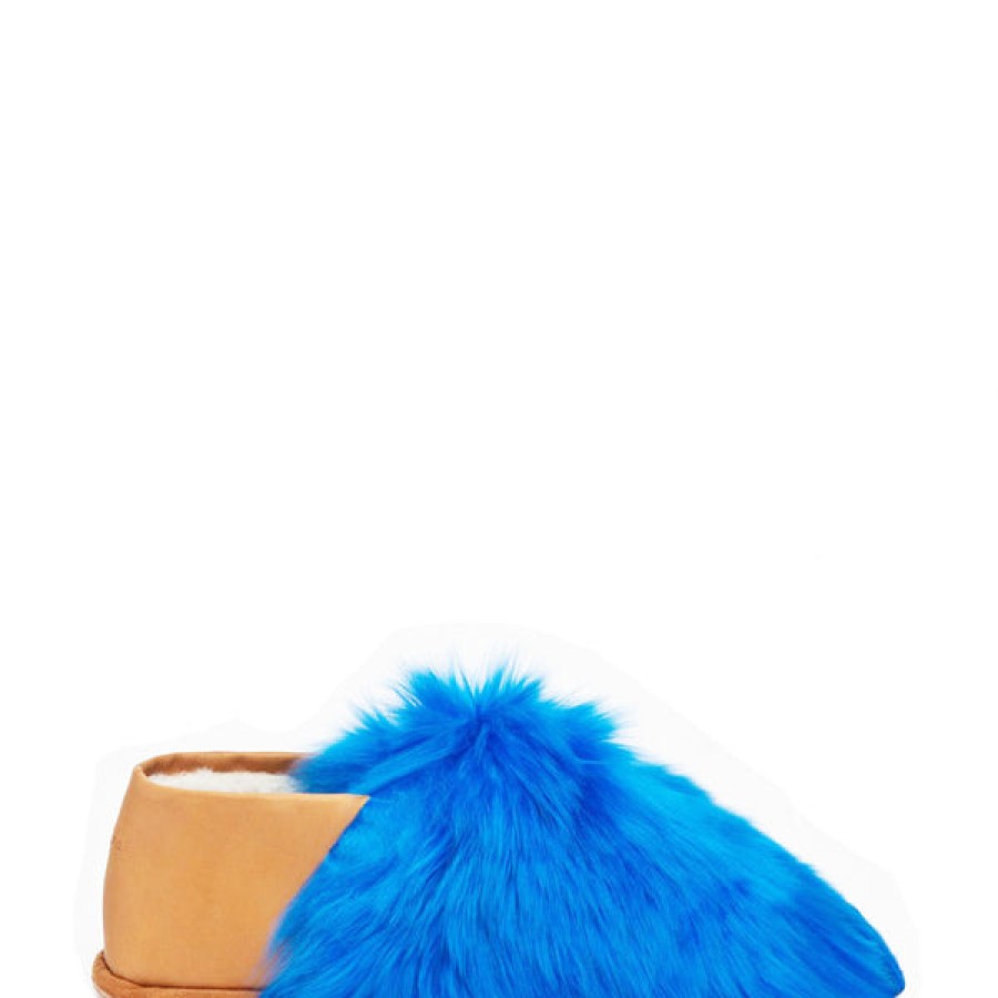 Men Baboosha Paris | Ethically And Cruelty Free Alpaca Slippers In Bright Blue