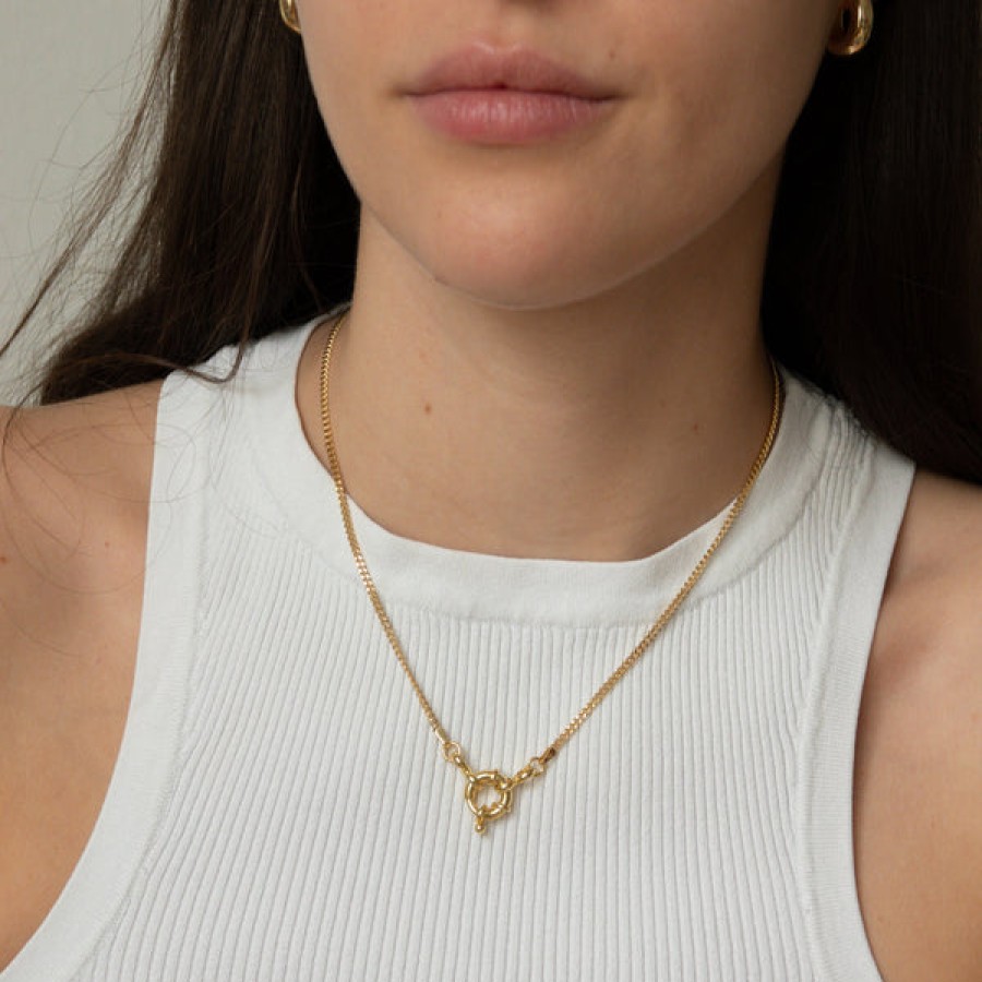 Women LLR Studios Jewelery | 18K Gold Plated Link Chain With Ring Closure