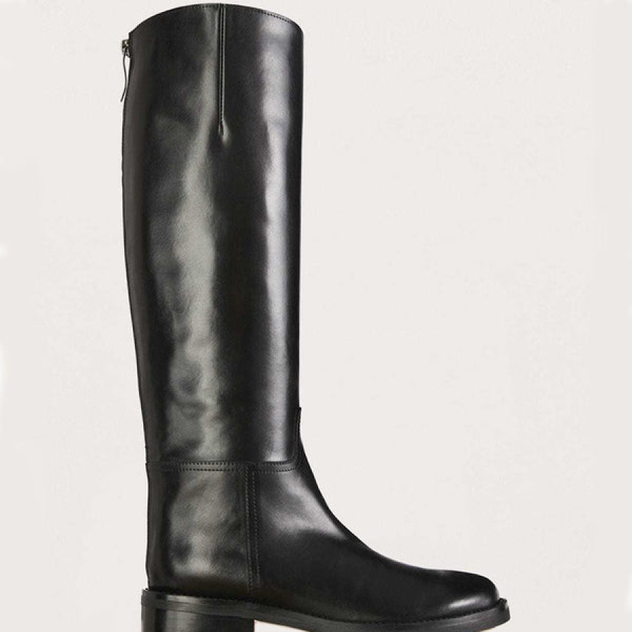 Women ESSEN Shoes | Leather Riding Boot In Black