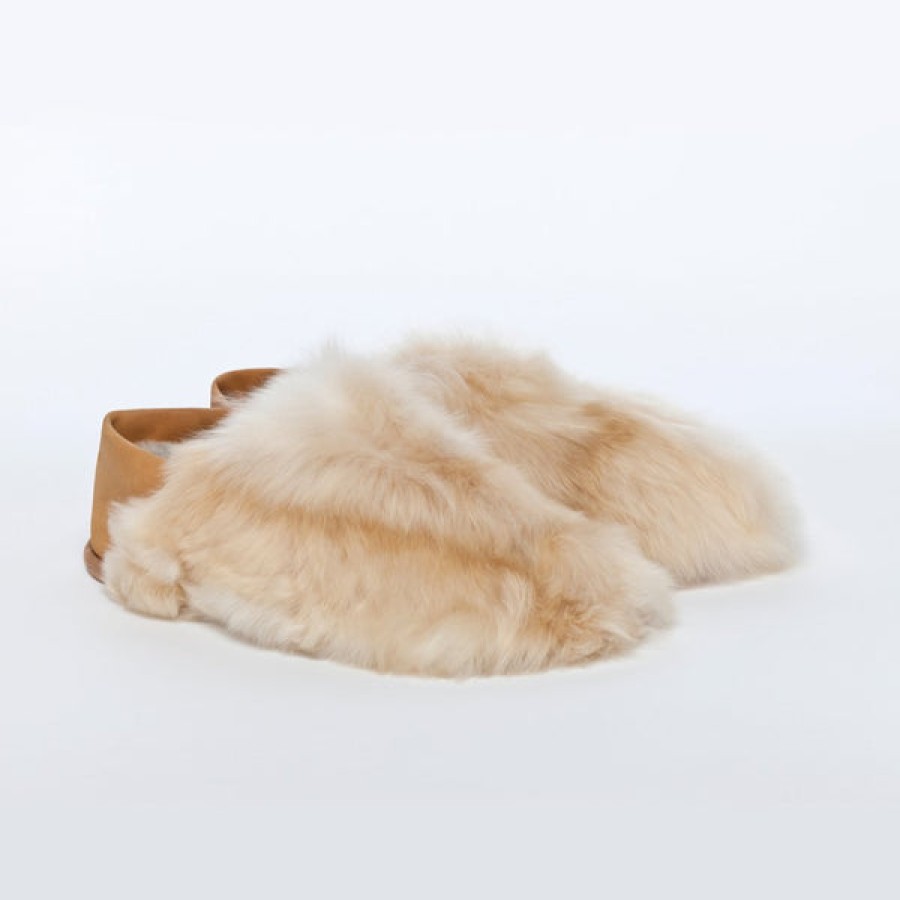 Men Baboosha Paris | Ethically And Cruelty Free Alpaca Fur Slippers In Beige