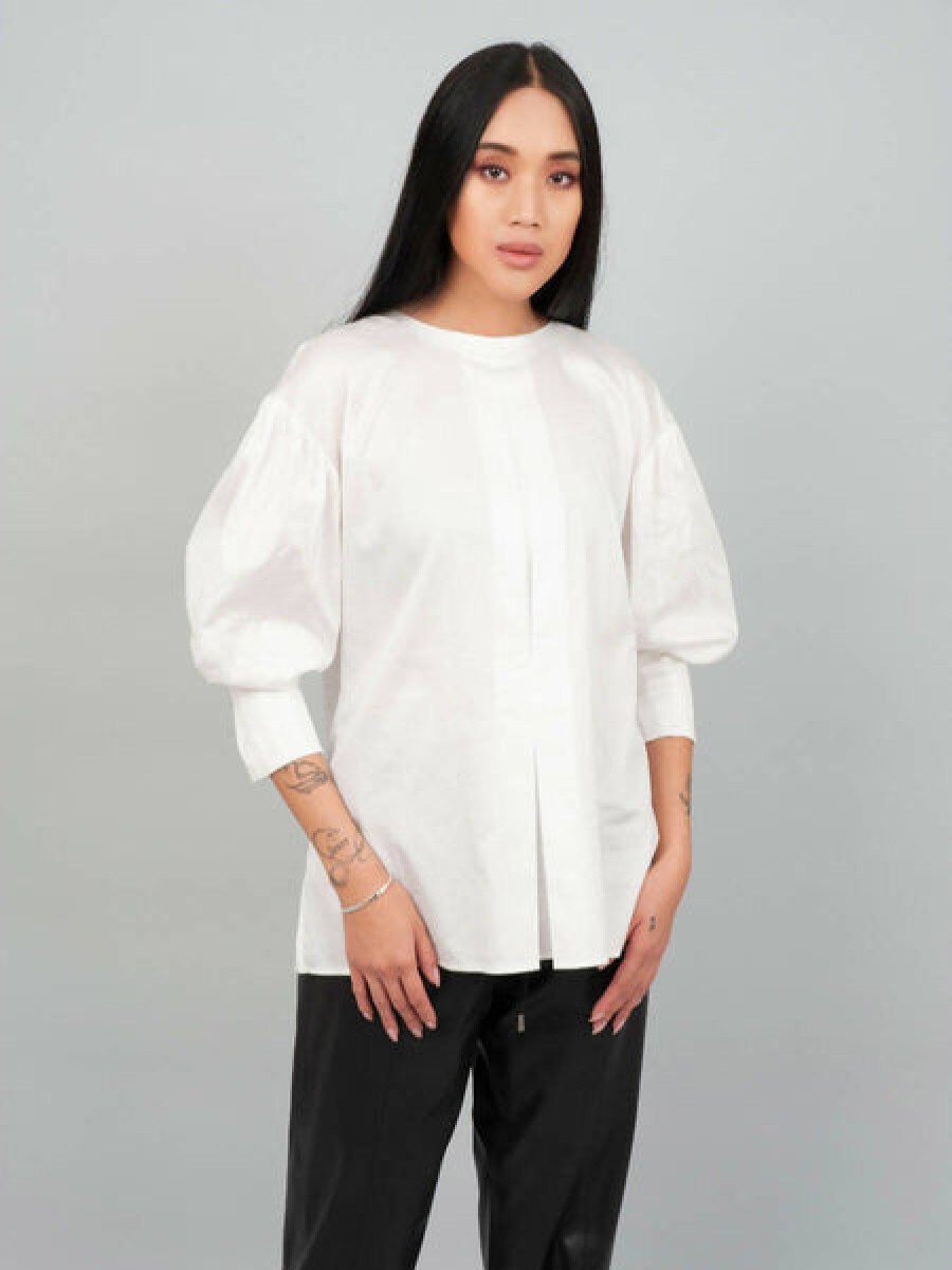 Women Helene Galwas Tops & Shirts | White Cotton Blouse