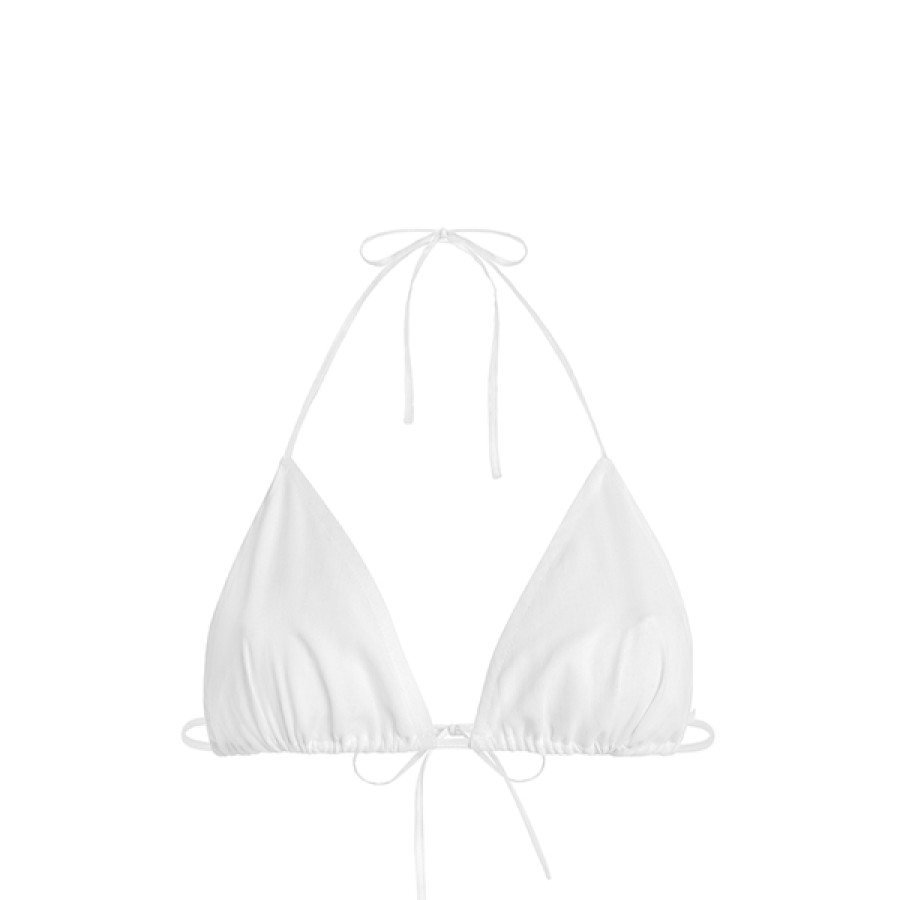 Women CASA NATA Beachwear | White Triangle Bikini Top