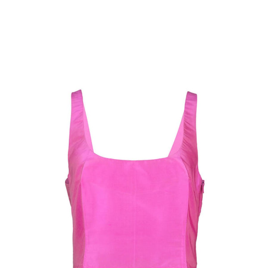 Women Helene Galwas Tops & Shirts | Pink Fitted Crop Top