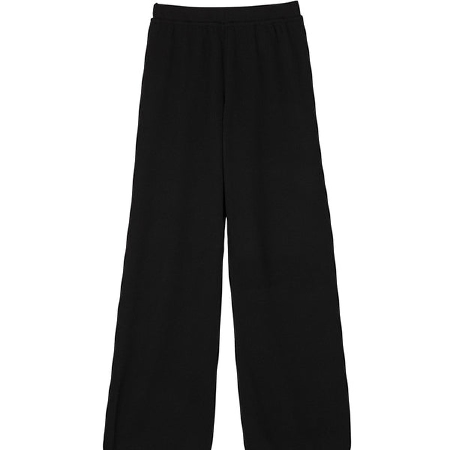 Women Liapure Design Studio Knitwear & Cashmere | Wide Merino Wool Pants In Black