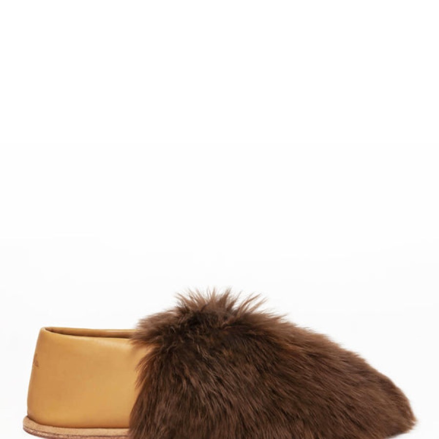 Men Baboosha Paris | Ethically And Cruelty Free Alpaca Fur Slippers In Chocolate