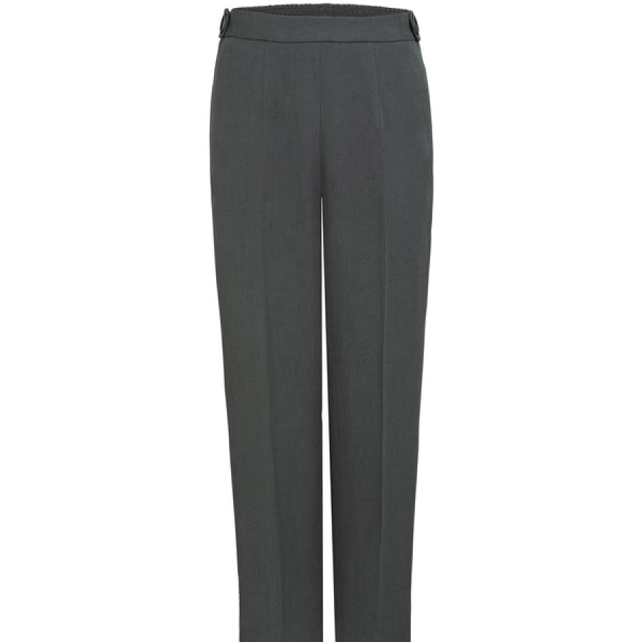 Women HELLO'BEN Jeans & Trousers | Canvas Tencel Lyocell Structured Pants In Dark Grey