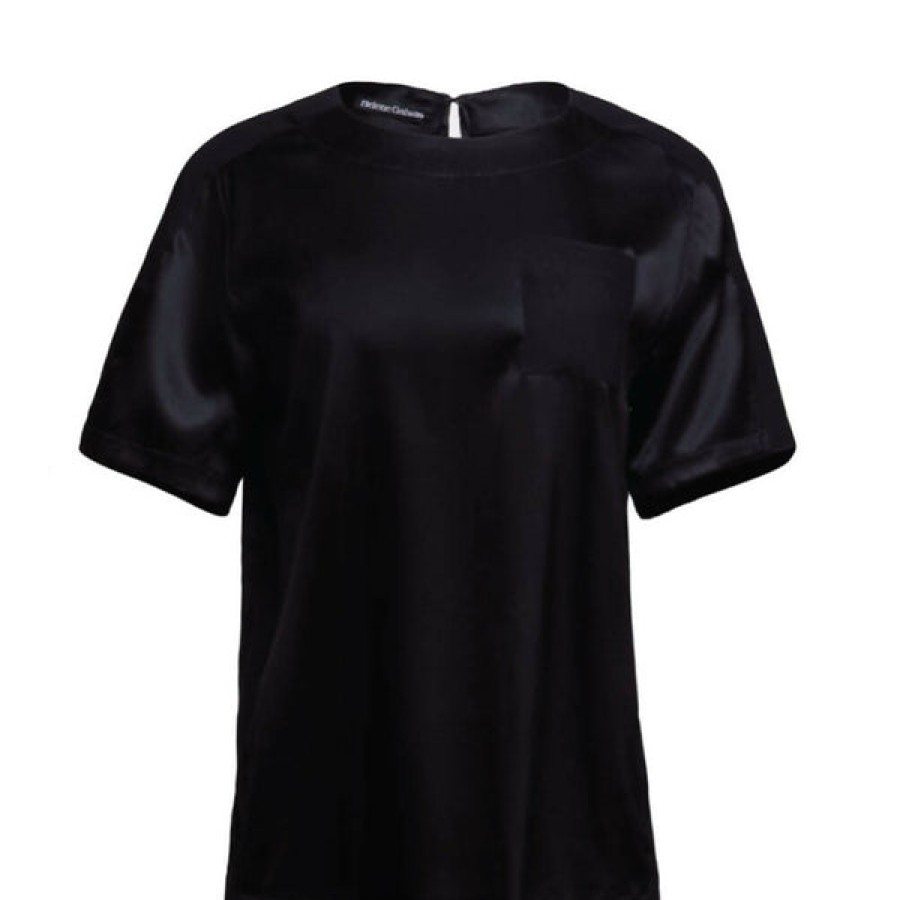 Women Helene Galwas Tops & Shirts | Black Short Sleeve Shirt