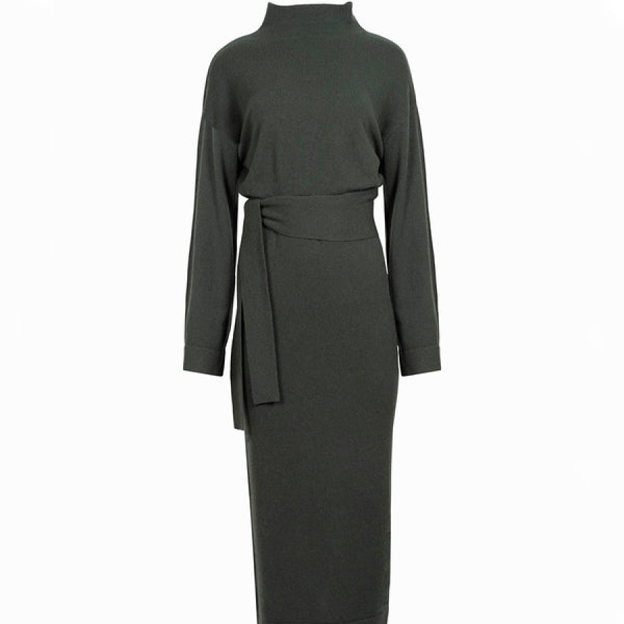 Women STUDIO 163 Dresses | Belted Cashmere Dress