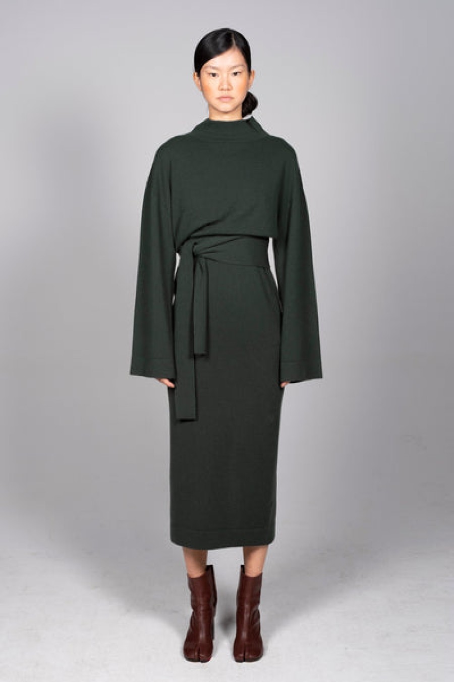 Women STUDIO 163 Dresses | Belted Cashmere Dress