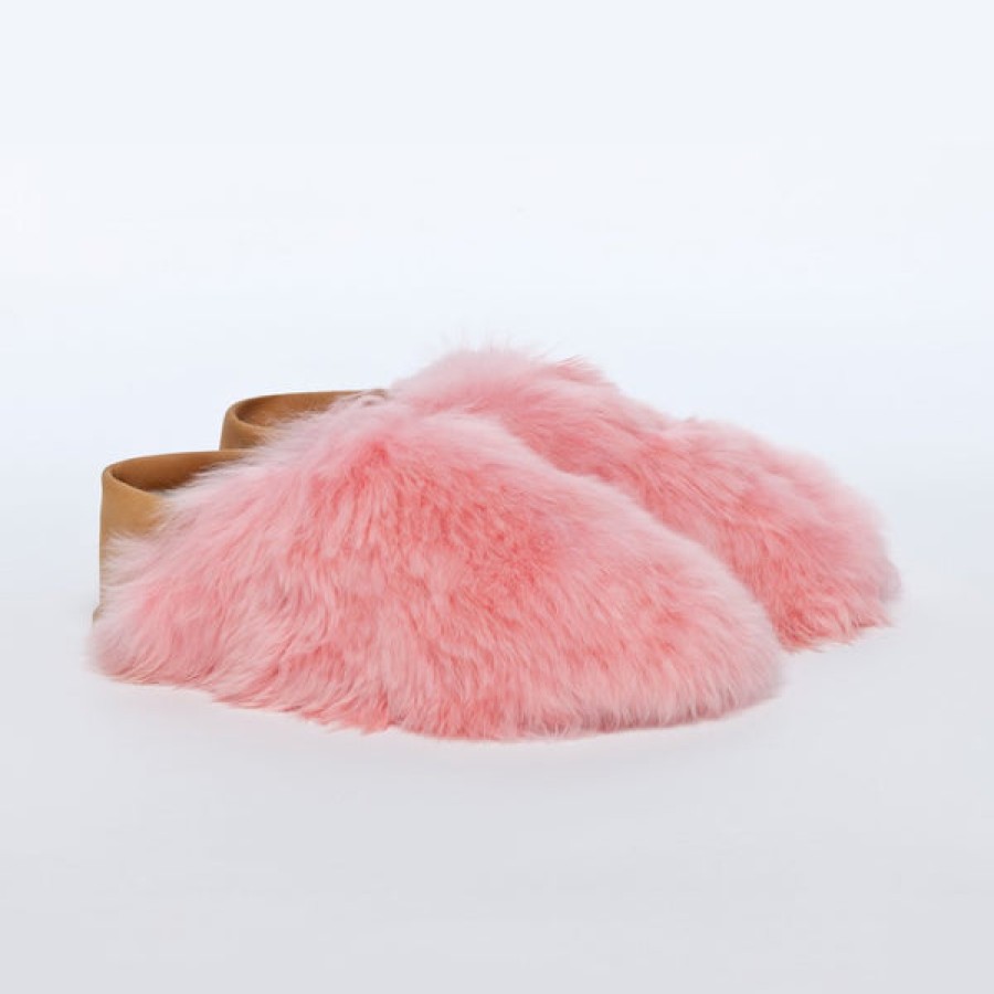 Men Baboosha Paris | Ethically And Cruelty Free Alpaca Slippers In Pink