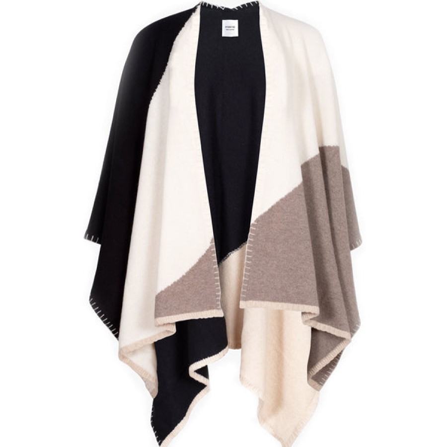 Women STUDIO 163 Accessories | Ultra Soft Heavy Knit Cashmere Poncho In Multicolor