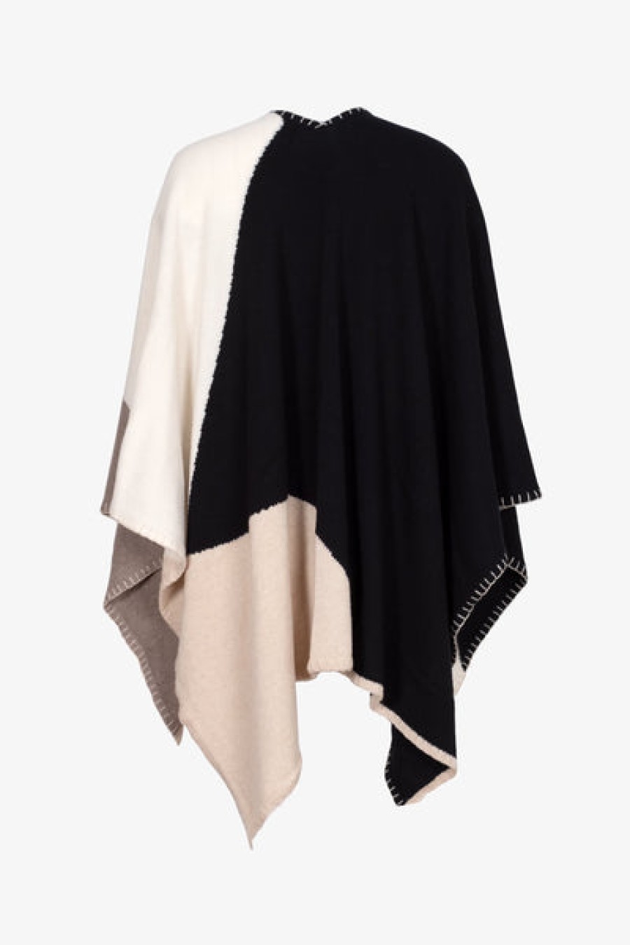 Women STUDIO 163 Accessories | Ultra Soft Heavy Knit Cashmere Poncho In Multicolor