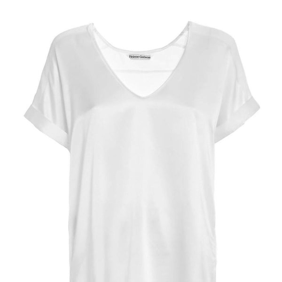 Women Helene Galwas Tops & Shirts | White Silk Shirt