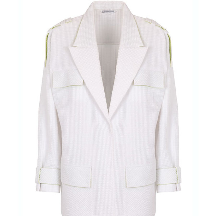 Women Helene Galwas Coats & Jackets | White Oversized Jacket