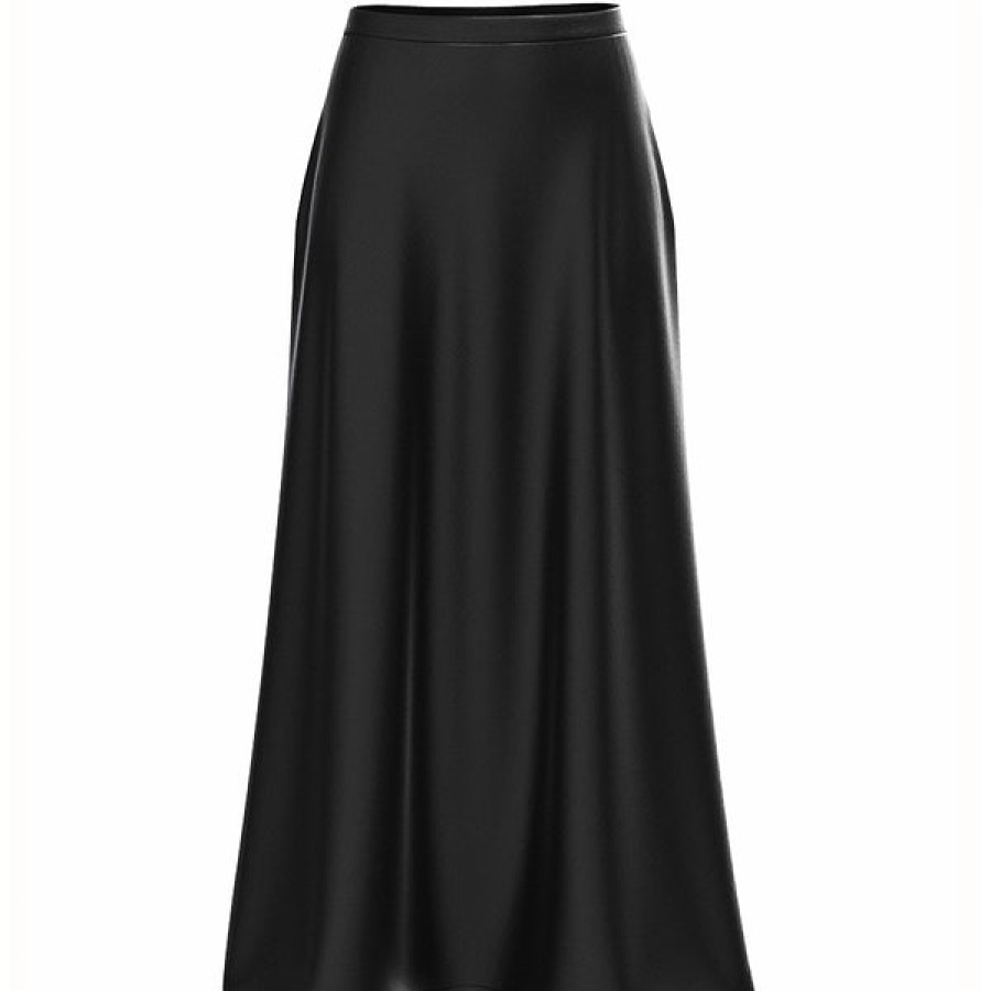 Women La Bande Berlin Skirts | Satin Silk Midi-Skirt In Black