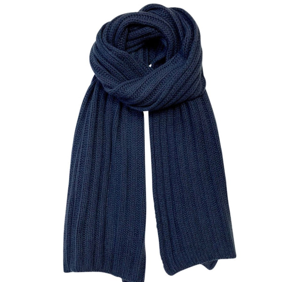 Men PETIT CALIN HAMBURG | Cashmere Scarf In Dark Blue