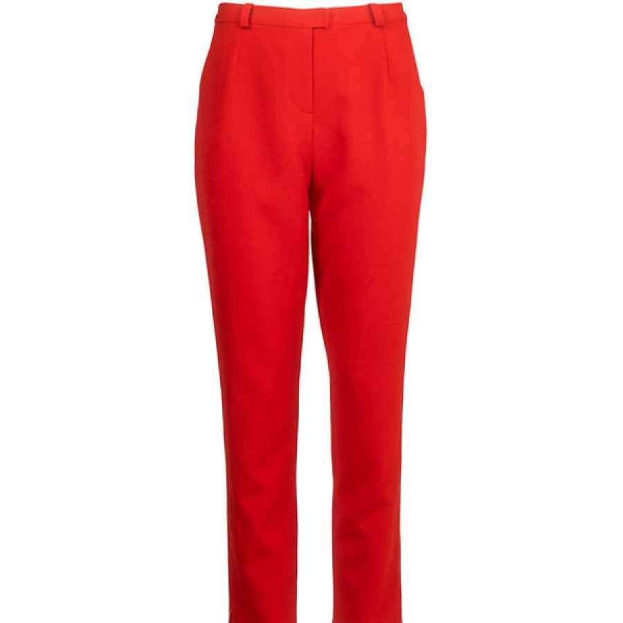 Women Helene Galwas Jeans & Trousers | Red Mid Waist Pants