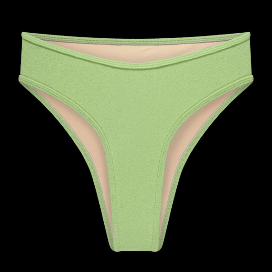 Women Oy surf Beachwear | Lime Green Terry Bikini Bottom