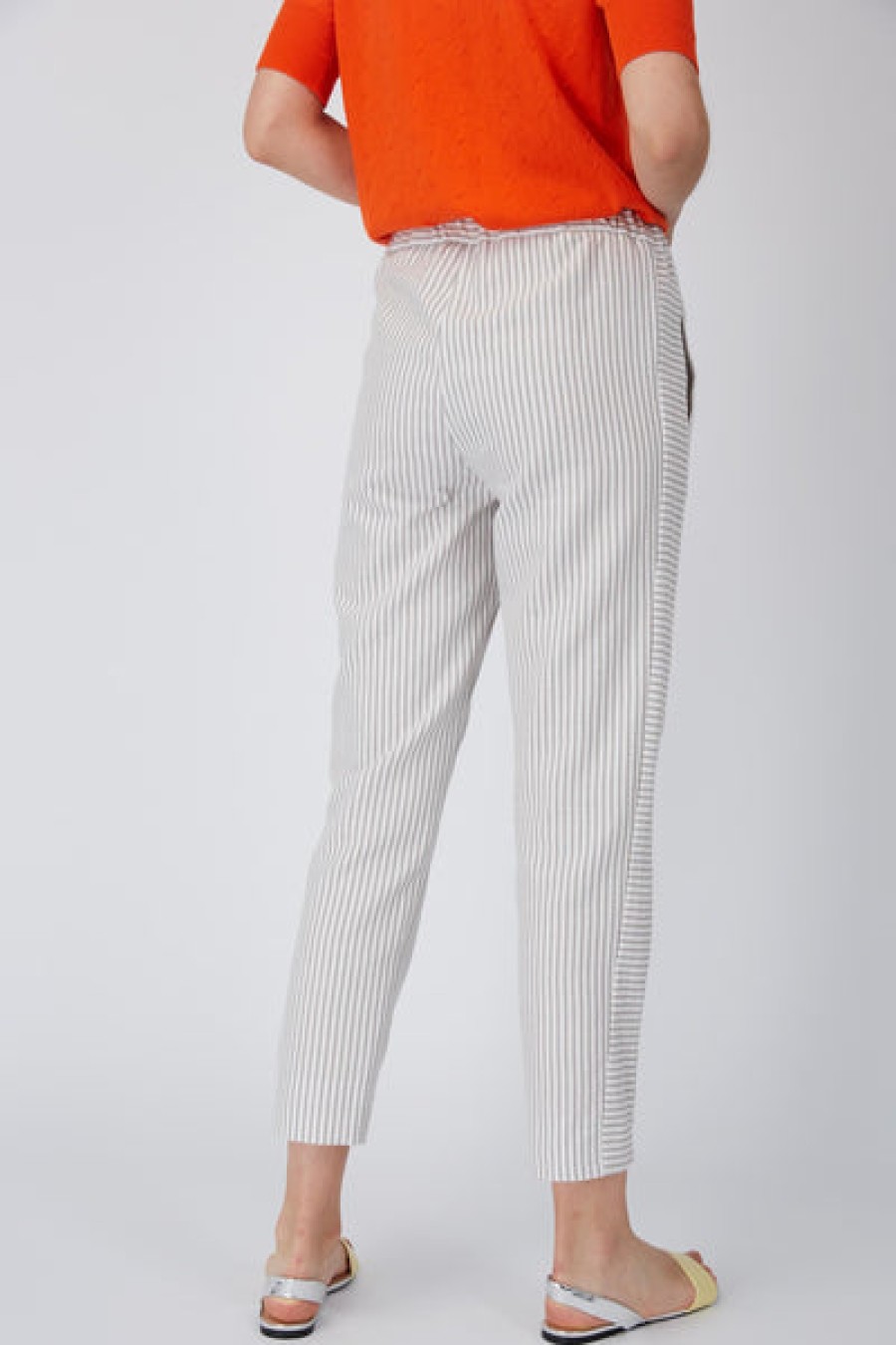 Women NINA REIN Jeans & Trousers | Striped Organic Cotton Pants