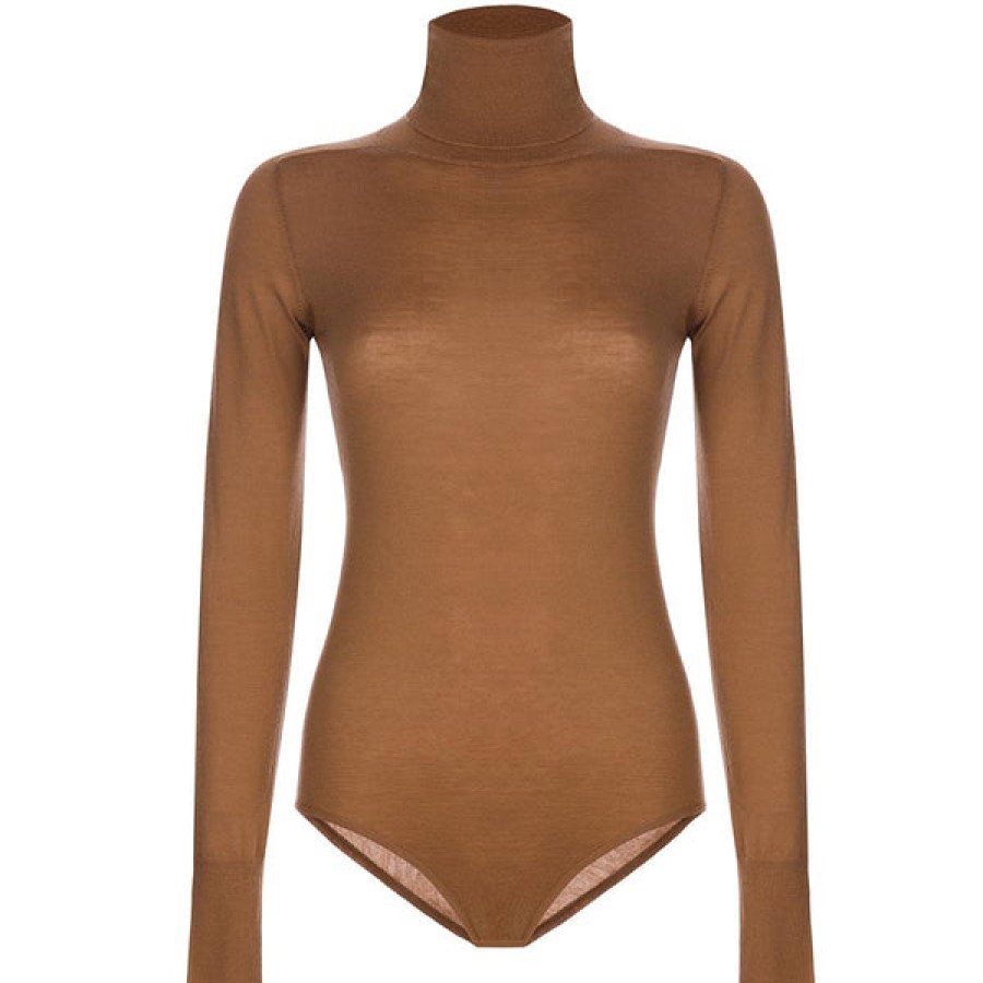 Women Antonia Zander Tops & Shirts | Turtleneck Bodysuit Made Of Cashmere