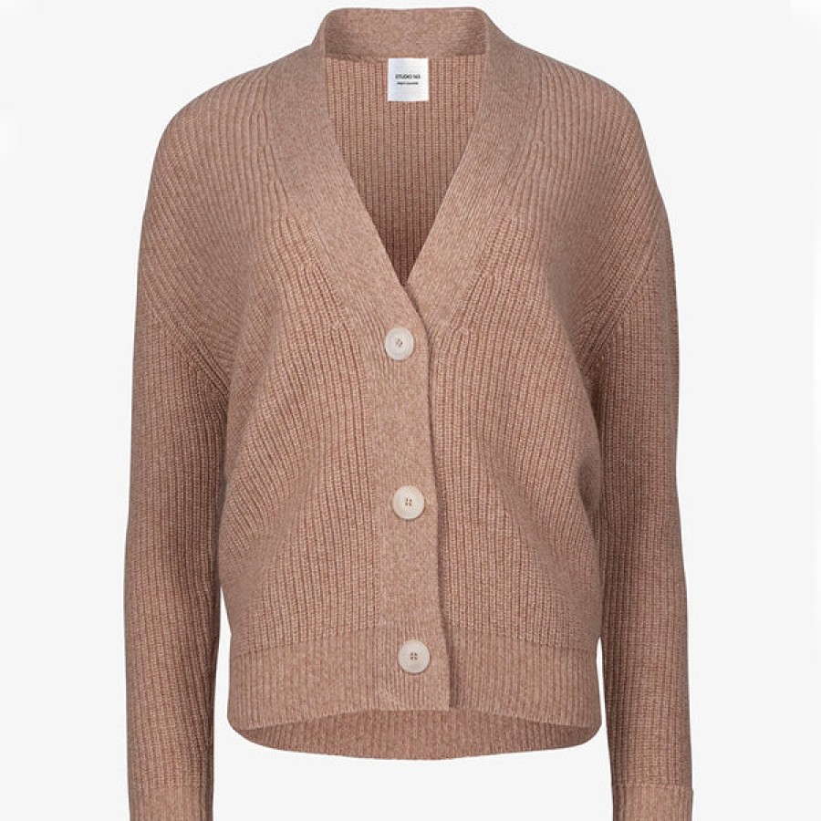 Women STUDIO 163 Knitwear & Cashmere | Ribbed Cashmere Cardigan