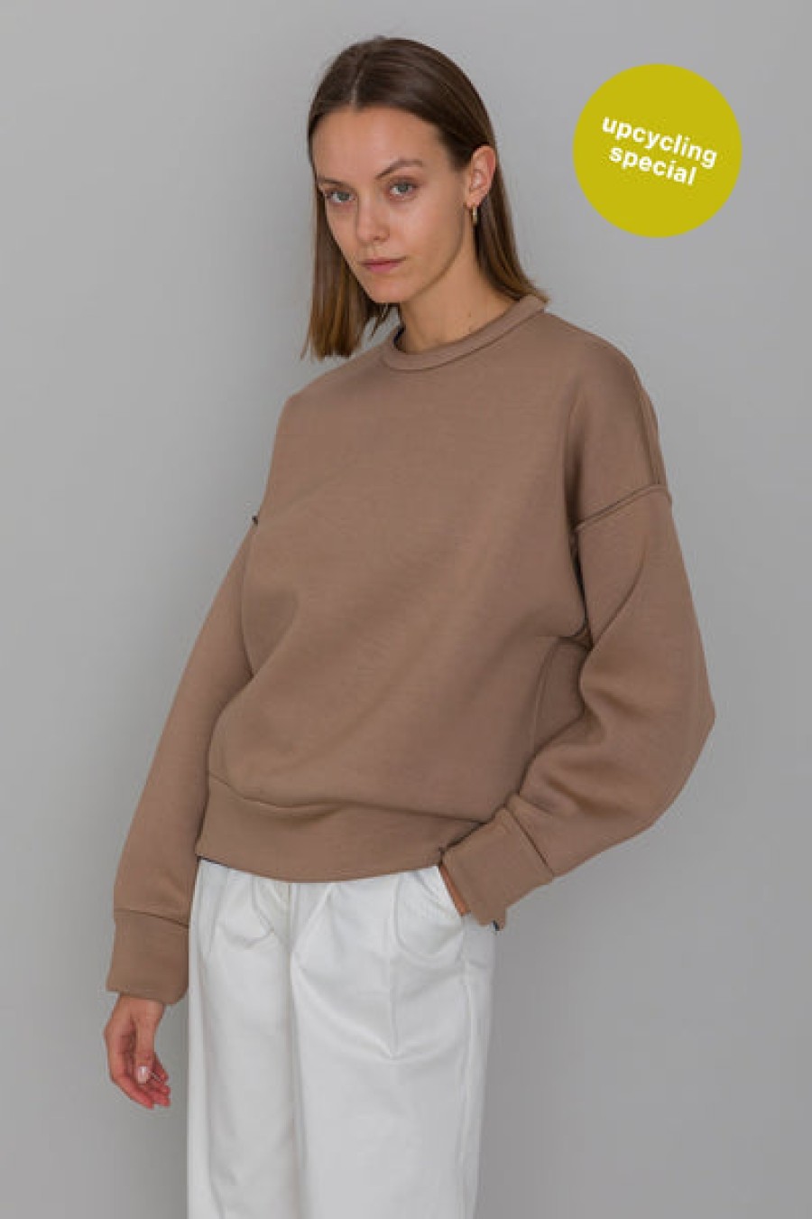 Women Mykke Hofmann Knitwear & Cashmere | Reversible Scuba Sweater In Navy & Camel